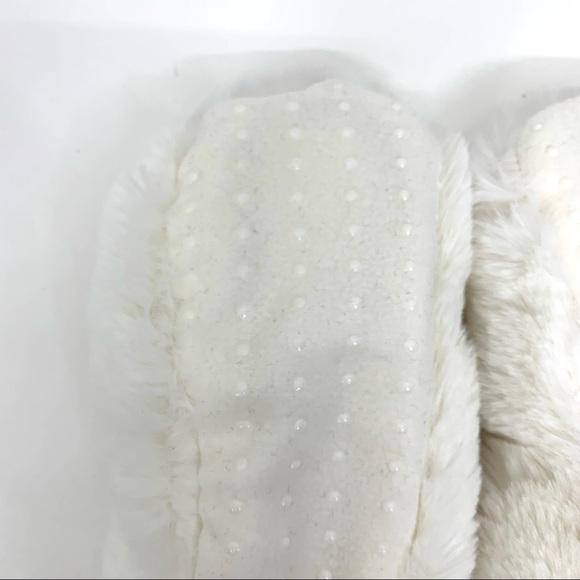 Faux Fur Cozy Sherpa Slip On White Slipper Socks With Grippers Nwt Size S/M 5-7 - Picture 9 of 15